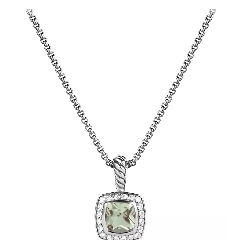 DAVID YURMAN PETITE ALBION PENDANT NECKLACE WITH PRESCOLITE AND DIAMONDS